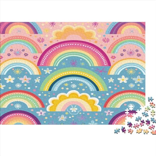 Regenbogen 1000 Stück Puzzles Für Erwachsene Teenager Stress Abbauen Familien-Puzzlespiel 1000-teiliges Puzzle Kinder Lernspiel Spielzeug Geschenk Puzzel 1000pcs (75x50cm) von MQBDEUAOP