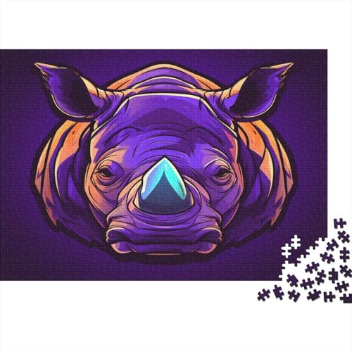 Rhinoceros Puzzlespiel 1000 Teile Erwachsene -Puzzle 1000 Stück Spiel Puzzles Für Erwachsene Kinder Puzzle Erwachsenen Puzzlespiel Puzzel 1000pcs (75x50cm) von MQBDEUAOP