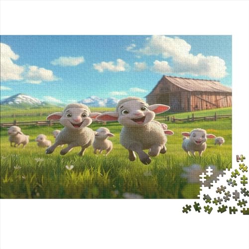 Schafe 1000 Stück Puzzles Für Erwachsene Teenager Stress Abbauen Familien-Puzzlespiel 1000-teiliges Puzzle Kinder Lernspiel Spielzeug Geschenk Puzzel 1000pcs (75x50cm) von MQBDEUAOP
