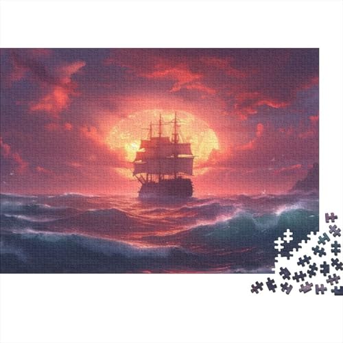 Sonneset SailBoot Puzzlespiel 1000 Teile Puzzles Für Erwachsene Lernspiel Herausforderung Spielzeug 1000 Teile Puzzles Für Erwachsene Kinder Erwachsenen Puzzlespiel Puzzel 1000pcs (75x50cm) von MQBDEUAOP