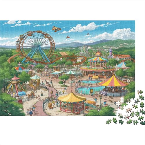 Vergnügungspark 1000 Stück Puzzles Für Erwachsene Teenager Stress Abbauen Familien-Puzzlespiel Mit Poster in 1000-teiliges Puzzle Kinder Lernspiel Spielzeug Geschenk Puzzel 1000pcs (75x50cm) von MQBDEUAOP