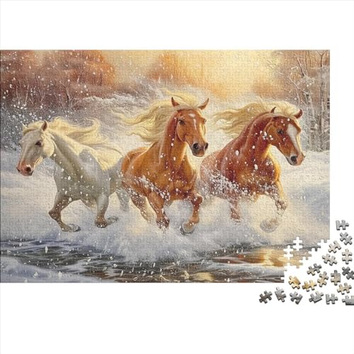 White Pferd Puzzlespiel 1000 Teile Erwachsene -Puzzle 1000 Stück Spiel Puzzles Für Erwachsene Kinder Puzzle Erwachsenen Puzzlespiel Puzzel 1000pcs (75x50cm) von MQBDEUAOP
