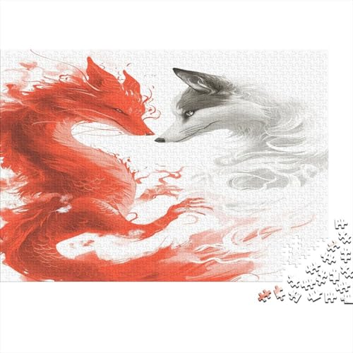 Wolf Puzzle 1000 Teile,Puzzle Für Erwachsene, Impossible Puzzle,Puzzle Farbenfrohes Legespiel,GesKükenlichkeitsspiel Für Die Ganze Familie Puzzel 1000pcs (75x50cm) von MQBDEUAOP