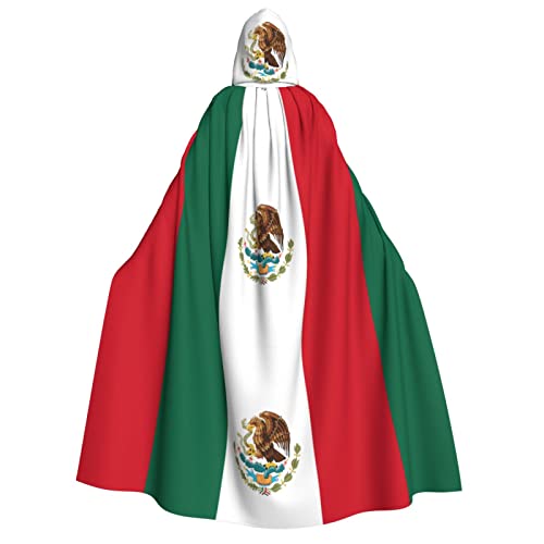 Kapuzenumhang mit Flagge von Mexiko, Unisex, für Party, Karneval, Vampirkostüm, Hexenkostüm, Halloween-Dekoration von MQGMZ