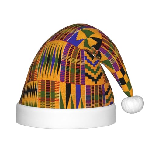 MQGMZ Afrikanischer Tribal-Weihnachtshut mit ethnischer Textur für Kinder, Weihnachtsmannmütze für Kinder, perfekte Weihnachtsmütze für Feiertage von MQGMZ