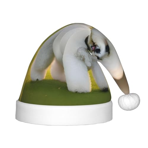 MQGMZ Bichon Frisé-Hund auf dem Gras, Weihnachtsmütze für Kinder, Weihnachtsmannmütze, perfekte Weihnachtsmütze, Urlaubsparty-Zubehör MQGMZ Bichon Frisé-Hund auf dem Gras, Weihnachtsmütze für Kinder, Weihnachtsmannmütze, perfekte Weihnachtsmütze, Urlaubsparty-Zubehör von MQGMZ