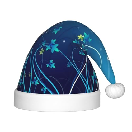 MQGMZ Blaue Mini-Blumen-Weihnachtsmütze für Kinder, Weihnachtsmannmütze, perfekte Weihnachtsmütze, Urlaubsparty-Zubehör von MQGMZ
