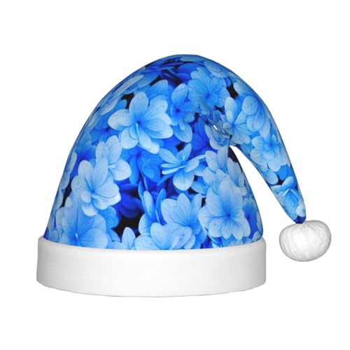 MQGMZ Blauer Blumen-Weihnachtshut für Kinder, Weihnachtsmannmütze für Kinder, perfekt für die Weihnachtsfeier von MQGMZ