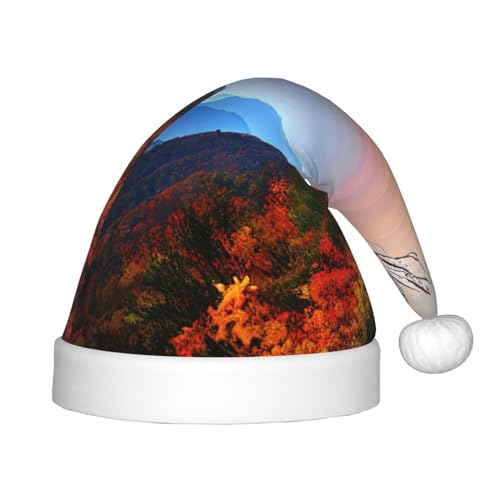 MQGMZ Blue Ridge Mountains Weihnachtsmütze für Kinder, Weihnachtsmannmütze für Kinder, perfekte Weihnachtsmütze für Feiertage MQGMZ Blue Ridge Mountains Weihnachtsmütze für Kinder, Weihnachtsmannmütze für Kinder, perfekte Weihnachtsmütze für Feiertage von MQGMZ