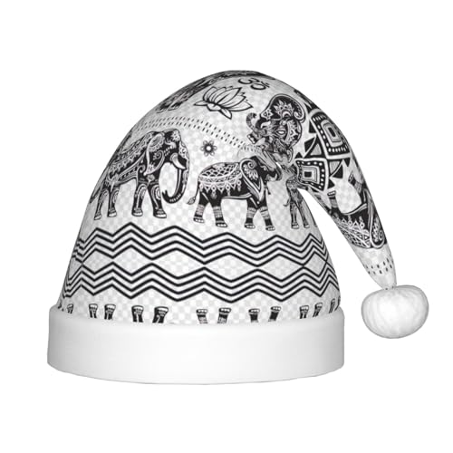 MQGMZ Bohème-Elefanten-Muster, Weihnachtsmütze für Kinder, Weihnachtsmannmütze, perfekte Weihnachtsmütze, Urlaubsparty-Zubehör MQGMZ Bohème-Elefanten-Muster, Weihnachtsmütze für Kinder, Weihnachtsmannmütze, perfekte Weihnachtsmütze, Urlaubsparty-Zubehör von MQGMZ