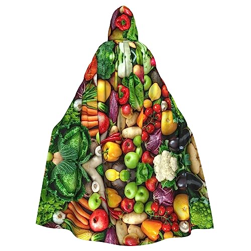 MQGMZ Frisches Obst und Gemüse Druck Erwachsene Kapuzenmantel Umhang langer Umhang Hoodie für Weihnachten Halloween Cosplay Kostüme 147,3 cm von MQGMZ