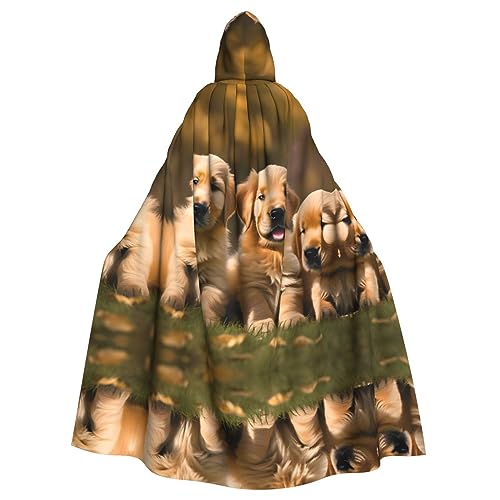 MQGMZ Golden Retriever Kapuzenumhang für Hunde, Welpen, Haustiere, universeller Umhang für Erwachsene, mit Kapuze, Karneval, Cosplay, Kostüm, Umhang, 185 cm von MQGMZ