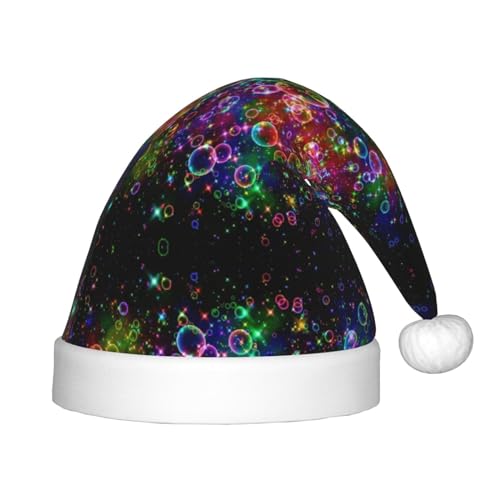 MQGMZ Heller schöner farbenfroher Kunstdruck, Weihnachtsmütze für Kinder, Weihnachtsmannmütze, perfektes Weihnachtsmannmütze, Urlaubsparty-Zubehör von MQGMZ