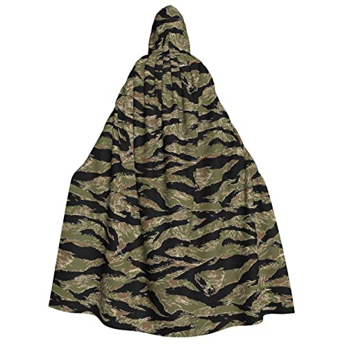 MQGMZ Kapuzenumhang mit Tigerstreifen, Camouflage-Druck, Unisex, Party, Karneval, Vampir-Kostüm, Hexenkostüm, Halloween-Dekoration von MQGMZ