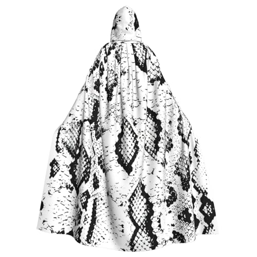 MQGMZ Langer Umhang mit Schlangenhaut, schwarzer und weißer Aufdruck, für Erwachsene, für Weihnachten, Halloween, Cosplay, Kostüme, 147,3 cm von MQGMZ