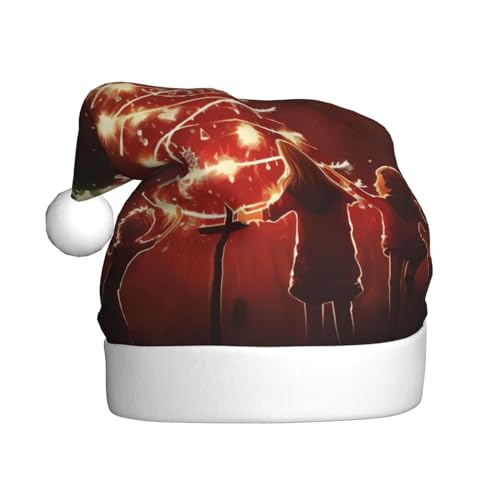 MQGMZ Leuchtender Weihnachtsbaum-Druck, lustige Weihnachtsmützen, Weihnachtsmannmütze, festliche Partys, Erwachsene, Weihnachtsmütze für Urlaub, Neujahr von MQGMZ