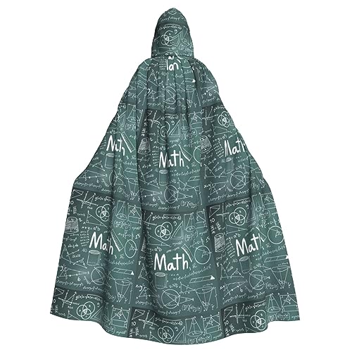 MQGMZ Mathematik Geometrie Geek Calculus Print Lustige Unisex Kapuze Robe Umhang Weihnachten Halloween Vampir Hexe Umhang Cosplay Kostüm, Mathe-Unterrichtswort, Einheitsgröße von MQGMZ