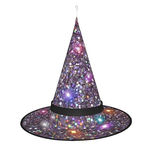MQGMZ MqgmzPailletten-Muster, Halloween-LED-Hexenhut, Halloween-Hexen-Kostüm, Zubehör für Cosplay-Gefälligkeiten von MQGMZ