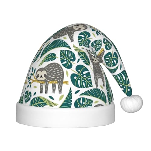 MQGMZ Niedlicher Faultier-Weihnachtshut für Kinder, Weihnachtsmannmütze, perfekt für Weihnachtsfeiern MQGMZ Niedlicher Faultier-Weihnachtshut für Kinder, Weihnachtsmannmütze, perfekt für Weihnachtsfeiern von MQGMZ