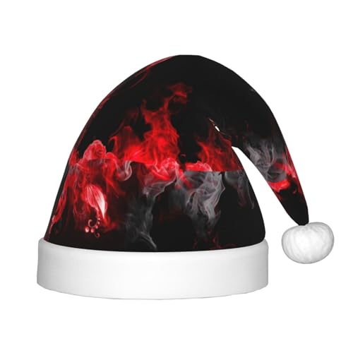 MQGMZ Rot Schwarz Weiß Abstrakt Druck Weihnachtsmütze Urlaub Party Supplies - Unisex Nikolausmütze Xmas Hut für Kinder von MQGMZ