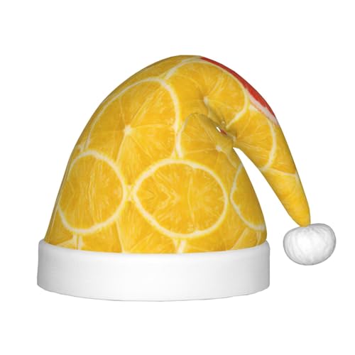 MQGMZ Sommer-Weihnachtsmütze mit Zitronenmotiv, für Kinder, Weihnachtsmannmütze für Kinder, perfekt für Weihnachtsfeiern von MQGMZ