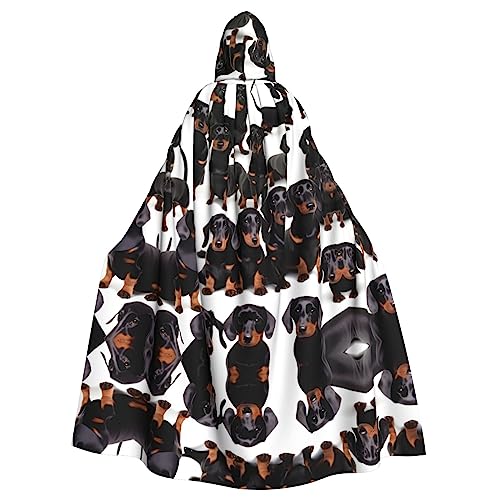 MQGMZ Umhang mit Kapuze für Hunde, Dackel-Motiv, universal, für Erwachsene, Karneval, Cosplay, Kostüm, Umhang, 185 cm von MQGMZ