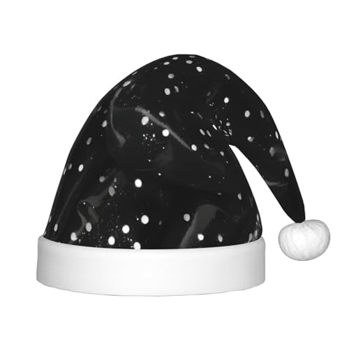MQGMZ Weihnachtshut für Kinder, schwarz-weiß, bedruckt, mit Pailletten, Weihnachtsmannmütze für Kinder, perfekt für die Weihnachtsfeier MQGMZ Weihnachtshut für Kinder, schwarz-weiß, bedruckt, mit Pailletten, Weihnachtsmannmütze für Kinder, perfekt für die Weihnachtsfeier von MQGMZ