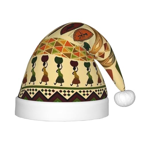 MQGMZ Weihnachtsmütze im Bohemia-Stil, traditionelles afrikanisches Muster, für Kinder, Weihnachtsmannmütze, perfekte Weihnachtsmütze, Urlaubsparty-Zubehör von MQGMZ