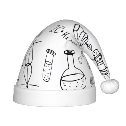 MQGMZ Weihnachtsmütze mit Chemie-Druck für Kinder, Weihnachtsmannmütze, perfekte Weihnachtsmütze, Urlaubsparty-Zubehör von MQGMZ