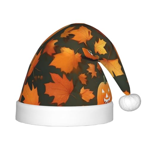 MQGMZ Weihnachtsmütze mit Kürbis-Aufdruck für Kinder, Weihnachtsmannmütze, perfekte Weihnachtsmütze, Urlaubsparty-Zubehör von MQGMZ