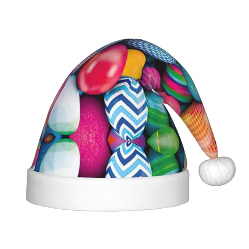 MQGMZ Weihnachtsmütze mit Ostereier-Aufdruck für Kinder, Weihnachtsmannmütze, perfekte Weihnachtsmütze, Urlaubsparty-Zubehör MQGMZ Weihnachtsmütze mit Ostereier-Aufdruck für Kinder, Weihnachtsmannmütze, perfekte Weihnachtsmütze, Urlaubsparty-Zubehör von MQGMZ