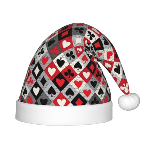MQGMZ Weihnachtsmütze mit Rautenmuster für Kinder, Weihnachtsmannmütze für Kinder, perfekt für Weihnachtsfeiern MQGMZ Weihnachtsmütze mit Rautenmuster für Kinder, Weihnachtsmannmütze für Kinder, perfekt für Weihnachtsfeiern von MQGMZ