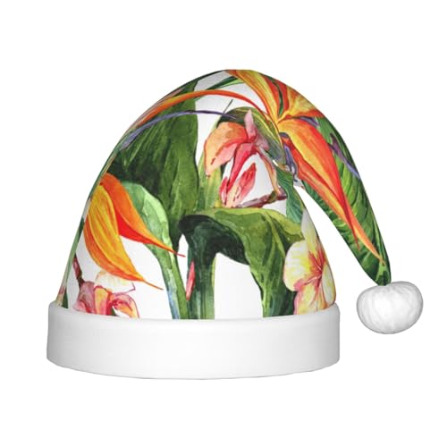 MQGMZ Weihnachtsmütze mit bunten Blumen für Kinder, Weihnachtsmannmütze, perfekt für Weihnachtsfeiern von MQGMZ
