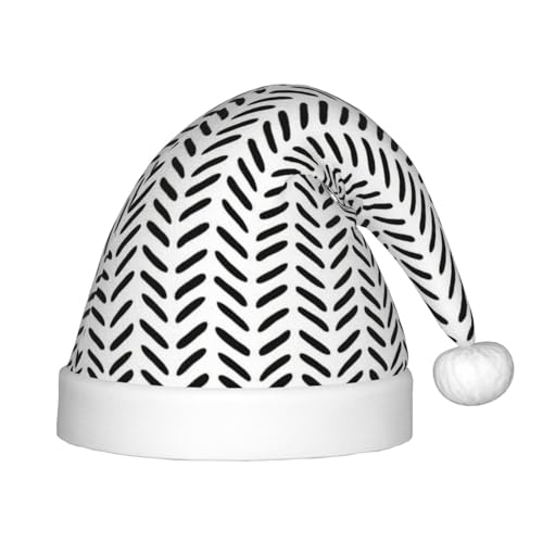 MQGMZ Weihnachtsmütze mit schwarz-weißem Muster, für Kinder, Weihnachtsmannmütze, perfekte Weihnachtsmütze, Urlaubsparty-Zubehör von MQGMZ