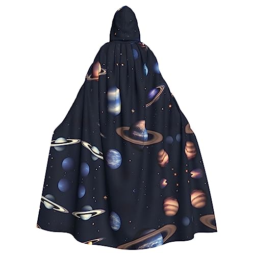 Planet Stars und Milchstraße Galaxie-Druck Erwachsene Kapuzenmantel Umhang langer Umhang Hoodie für Weihnachten Halloween Cosplay Kostüme 147,3 cm von MQGMZ