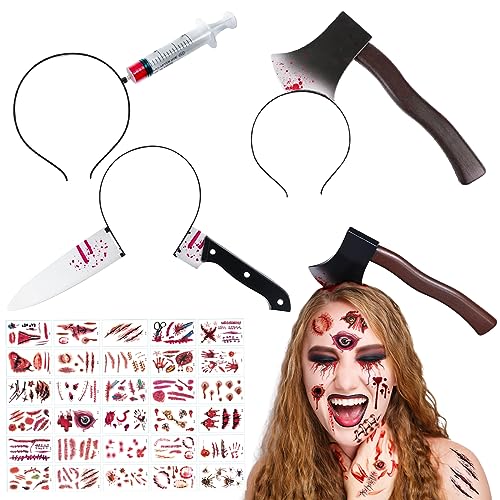 3 Stück Halloween Haarreif Horror, Halloween Messer Im Kopf, Halloween Kopfschmuck Horror, Halloween Axt Im Kopf, Halloween Messer Mit Blut, Halloween Kopfbedeckung, Halloween Haarreif Messer 3 Stück Halloween Haarreif Horror, Halloween Messer Im Kopf, Halloween Kopfschmuck Horror, Halloween Axt Im Kopf, Halloween Messer Mit Blut, Halloween Kopfbedeckung, Halloween Haarreif Messer von MQIAN
