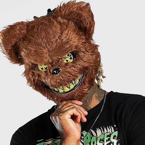 Halloween Maske Horror,Bärenmaske Halloween, Gruselige Masken, Halloween Masken Horror Kinder Erwachsene für Halloween Karneval Fasching Kostüm Cosplay von MQIAN