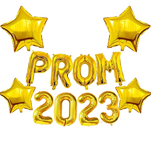 Abschlussballdekorationen 2023, Klasse der Dekorationen, Luftballons, Banner, Folienballons für Abschlussfeier, Partydekorationen und Hintergrund für Schulabgänger (Gold-B) von MQLAE