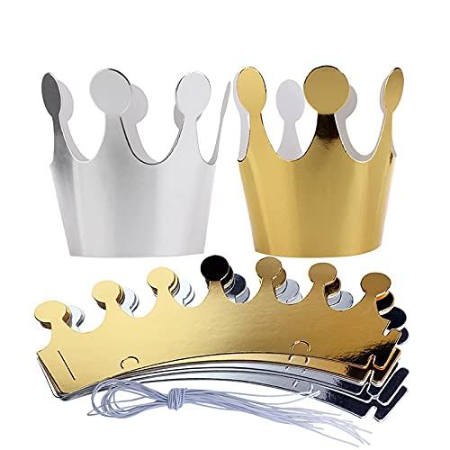 MQLAE 10 Stück silberne Papierkronen-Hüte, Partyhüte, Kinder und Erwachsene, verstellbare Geburtstagskronenhut, für Geburtstag, Feier, König Charles III Krönung Partyzubehör Dekorationen MQLAE 10 Stück silberne Papierkronen-Hüte, Partyhüte, Kinder und Erwachsene, verstellbare Geburtstagskronenhut, für Geburtstag, Feier, König Charles III Krönung Partyzubehör Dekorationen von MQLAE