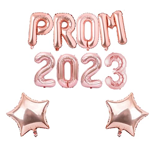Prom Decorations 2023, Graduation Decorations, Class of Decorations Balloons Banner, School Leavers Graduation Foil Balloons Banner for Prom Party Decorations Backdrop (Rose Gold-A) von MQLAE