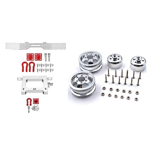 MQODLFP 1 Satz Upgrade Stoßfeste Radnabe Felge & 1 Set Truck Upgrade Teile Metall Front Hinten Stoßstange für MQODLFP 1 Satz Upgrade Stoßfeste Radnabe Felge & 1 Set Truck Upgrade Teile Metall Front Hinten Stoßstange für von MQODLFP