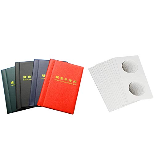 MQODLFP 1 x 120 Münzen Geldsammelalbum und 50 x quadratische Münzhalter aus Pappe, Münzzubehör, Münzalbum MQODLFP 1 x 120 Münzen Geldsammelalbum und 50 x quadratische Münzhalter aus Pappe, Münzzubehör, Münzalbum von MQODLFP