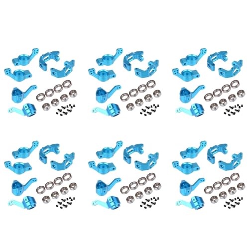 MQODLFP 12X für 1/10 94123 94111 Upgrade Parts 102010 102011 102012 02013 02014 02015 Lager Aluminium Legierungs Lenk Naben Satz, Blau von MQODLFP