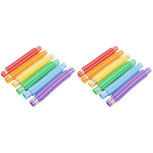 MQODLFP 2,9 cm Packung LED-Röhre Dekompression Teleskopröhre Entlüftung LED-Licht Wasserleitung Farbbox 12 Stück Zweifarbiger Streifen von MQODLFP