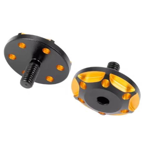 MQODLFP 2 Stück Metall M3 Heckflügeldichtung Befestigungsschrauben für 1/8/1/10 RC Auto Upgrade Teile Zubehör Stil B Gold Schwarz von MQODLFP