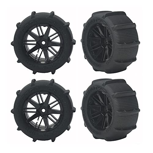 MQODLFP 4 StüCke 80 Mm Schneesandreifen Reifenrad für 144001 124019 12428 104001 16889 SG1601 RC Car Upgrade Teile von MQODLFP