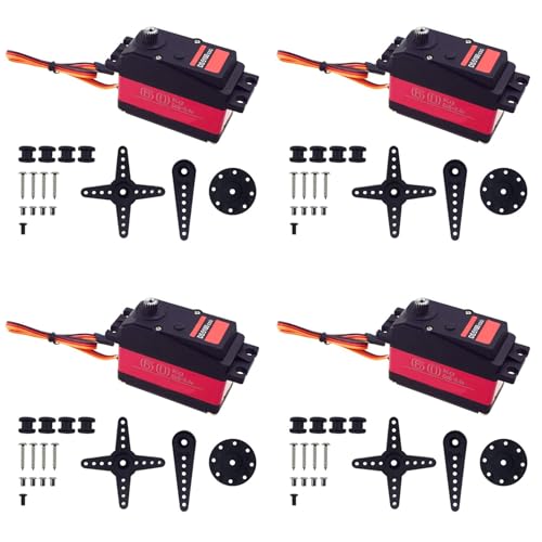 MQODLFP 4 Stück DS5160 60Kg 8,4 V Hoch Spannungs wasserdichte Digitale Servo für 1: 5 RC Auto SAVOX-0236 XL 5T Roboter Arm 270 Servo von MQODLFP