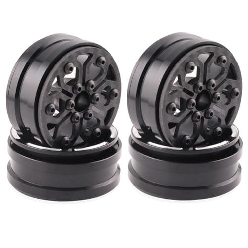 MQODLFP 4-Teilige 1,9-Beadlock-Radnabe Aus Kohlefaser für 1/10 RC Crawler Car Axial SCX10 TRX4 A von MQODLFP