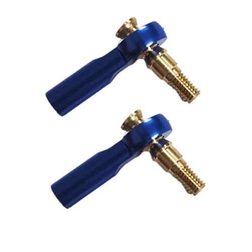 MQODLFP M3 Metall-Kugelkopf-Positionierungs-Zugstange, 2 mm Spurstange, Metall-Kugelkopf-Servo-Verbindungsstange, M3/M2, T-Modell, Boots-Verbindungsteil, Blau von MQODLFP