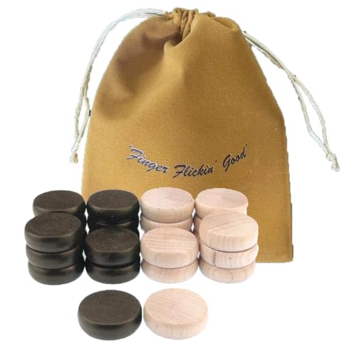 Crokinole Turnierscheiben Holz & Schwarz, Set mit 26 Spielsteinen, Offizielle Größe 1-1/4 Zoll, Hochwertiges Hartholz für Präzises Crokinole Brettspiel Crokinole Turnierscheiben Holz & Schwarz, Set mit 26 Spielsteinen, Offizielle Größe 1-1/4 Zoll, Hochwertiges Hartholz für Präzises Crokinole Brettspiel von MR. CROKI.EU